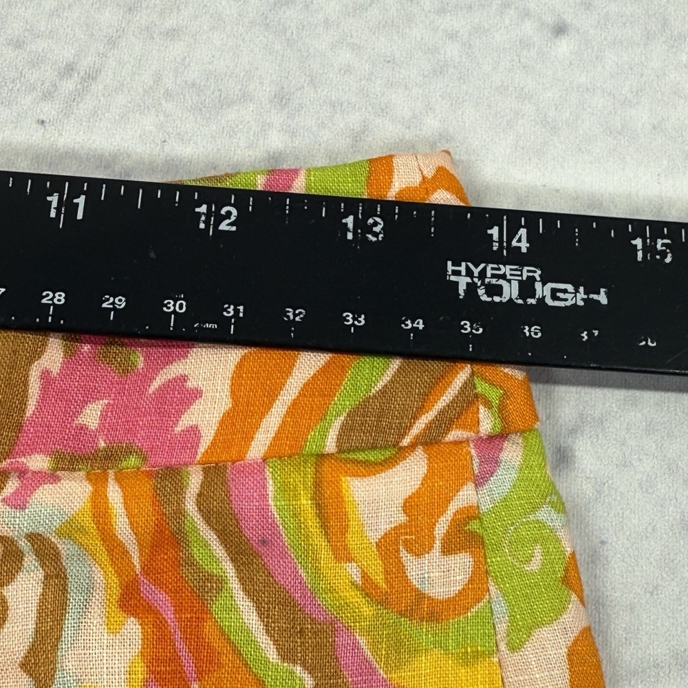 J. Crew Women's Pencil Skirt Size 2 100%‎ Linen Paisley Colorful Zip 95379 Y2K - Picture 5 of 11